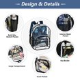 thumbnail image 5 of PVC Transparent Backpacks Clear Backpack for Travel and Outings Blue Leaves and Snowflakes, 5 of 7