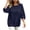 Navy, variant on Stamzod 3/4 Length Sleeve Womens Tops Casual Loose Crewneck Sweatshirt Fall Fashion Dressy Work Blouse Navy L