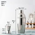 thumbnail image 4 of fafa-Oak & Steel Martini Cocktail Shaker Set - 13pc Stainless Steel Bartender Kit with Wooden Stand & Recipe Guide (500ml), 4 of 4