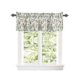 thumbnail image 2 of Kitchen Cafe Valance Curtain for Small Windows,Spring Flower Sketch Lines Floral Rod Pocket Short Valances Plant Color Block on Yellow Window Treatment Panel for Living Room/Bedroom/Bathroom,54x18in, 2 of 9