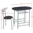 thumbnail image 4 of Alden Design 3pcs Modern Dining Set with 1 Round Table 2 Chairs for Home, Black, 4 of 7
