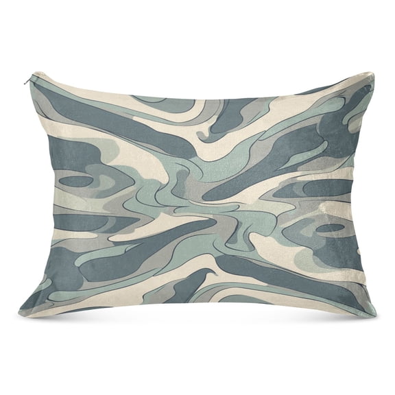 Wavy Pattern Soft Plush Pillow Cover, Zippered Design, Comfortable for Bedroom and Sofa
