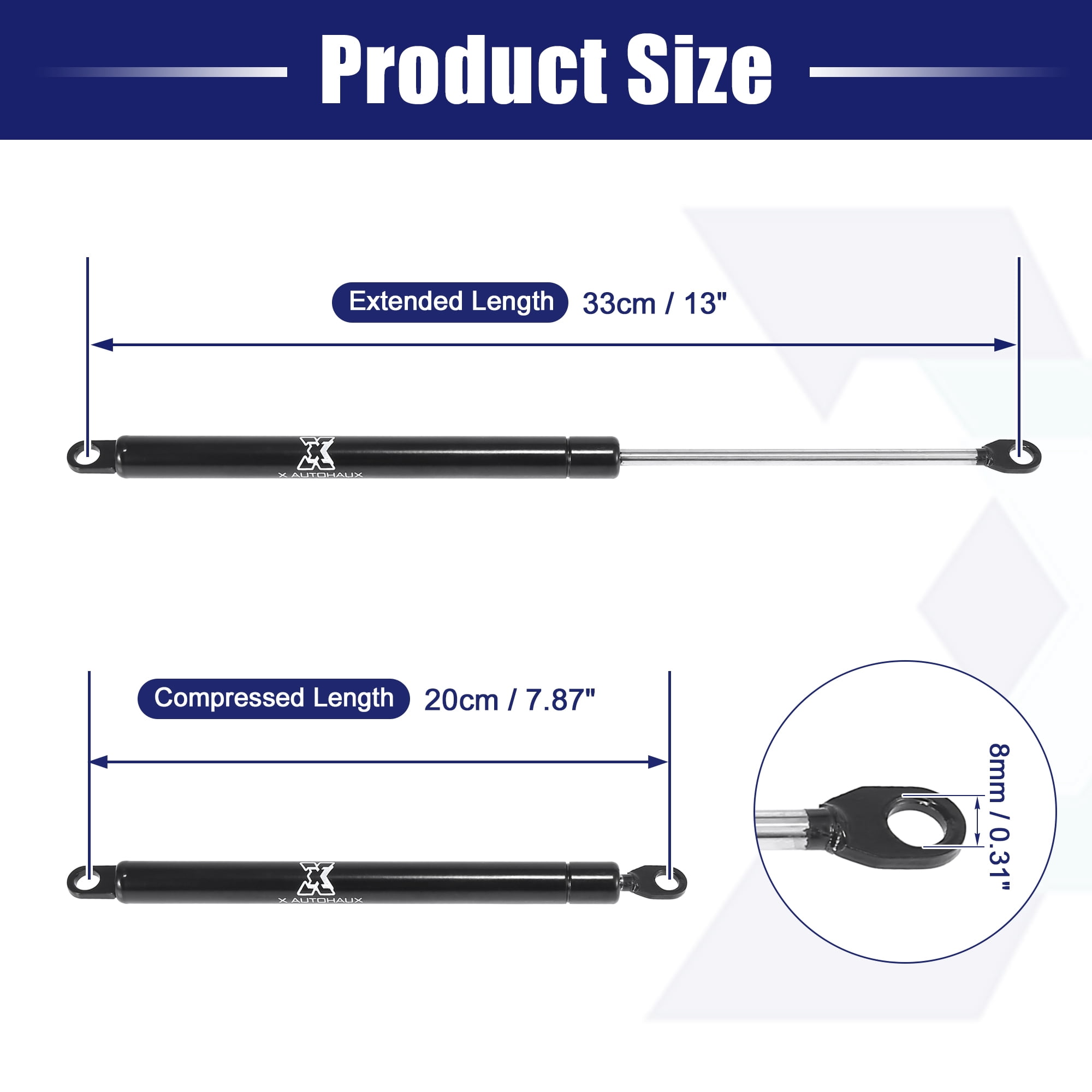 Unique Bargains 13 Inch 98N/22Lbs Gas Struts Lift Supports for Car RV Cabinet