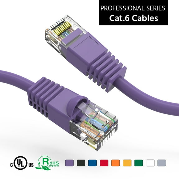 ACCL 4Ft Cat6 UTP Ethernet Network Booted Cable Purple, 1 Pack