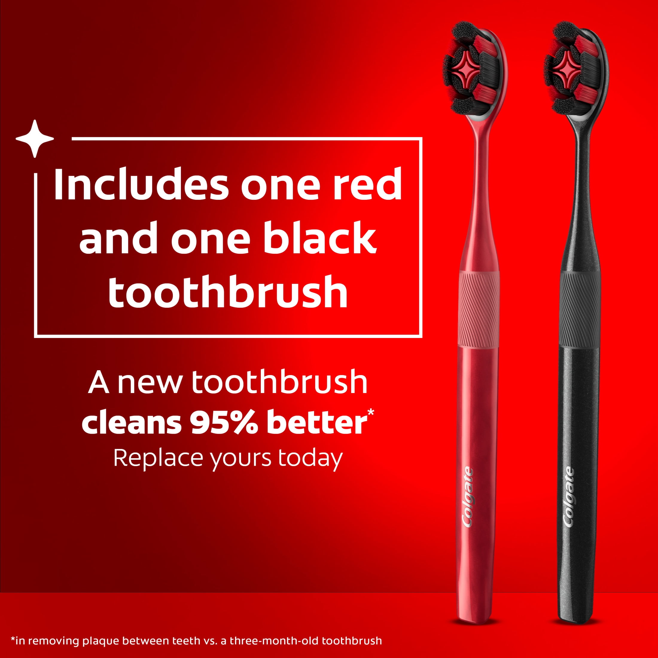 Colgate Optic White Charcoal Soft Toothbrush for Adults, 2 Pack