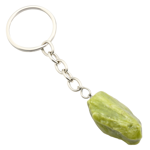 Serpentine Crystal Car Key Holder, Raw Crystal Keychain