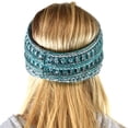thumbnail image 4 of C.C Soft Stretch Winter Warm Cable Knit Fuzzy Lined Ear Warmer Headband, 3 Tone Teal, 4 of 4