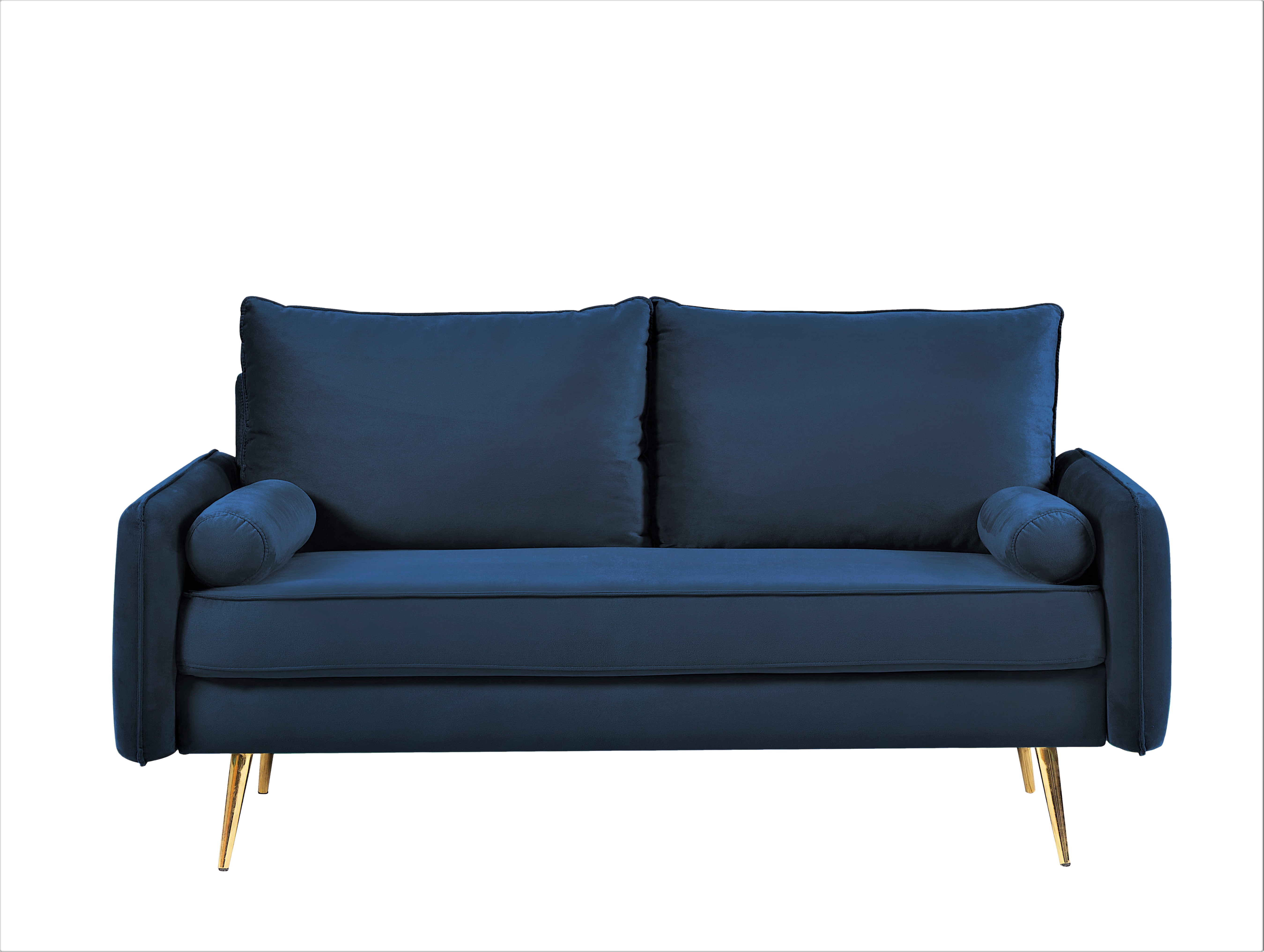 US Pride Furniture Villeda 58''W Polyester Square Arms Loveseat Dark Blue
