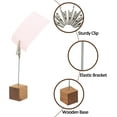 thumbnail image 2 of RETON 12PCS Rustic Wood Place Card Holders with Memo Clips , Wooden Place Card Holder Card Stand for Wedding Party Displaying Number Table Photo Holder (Wood Cube Base), 2 of 7