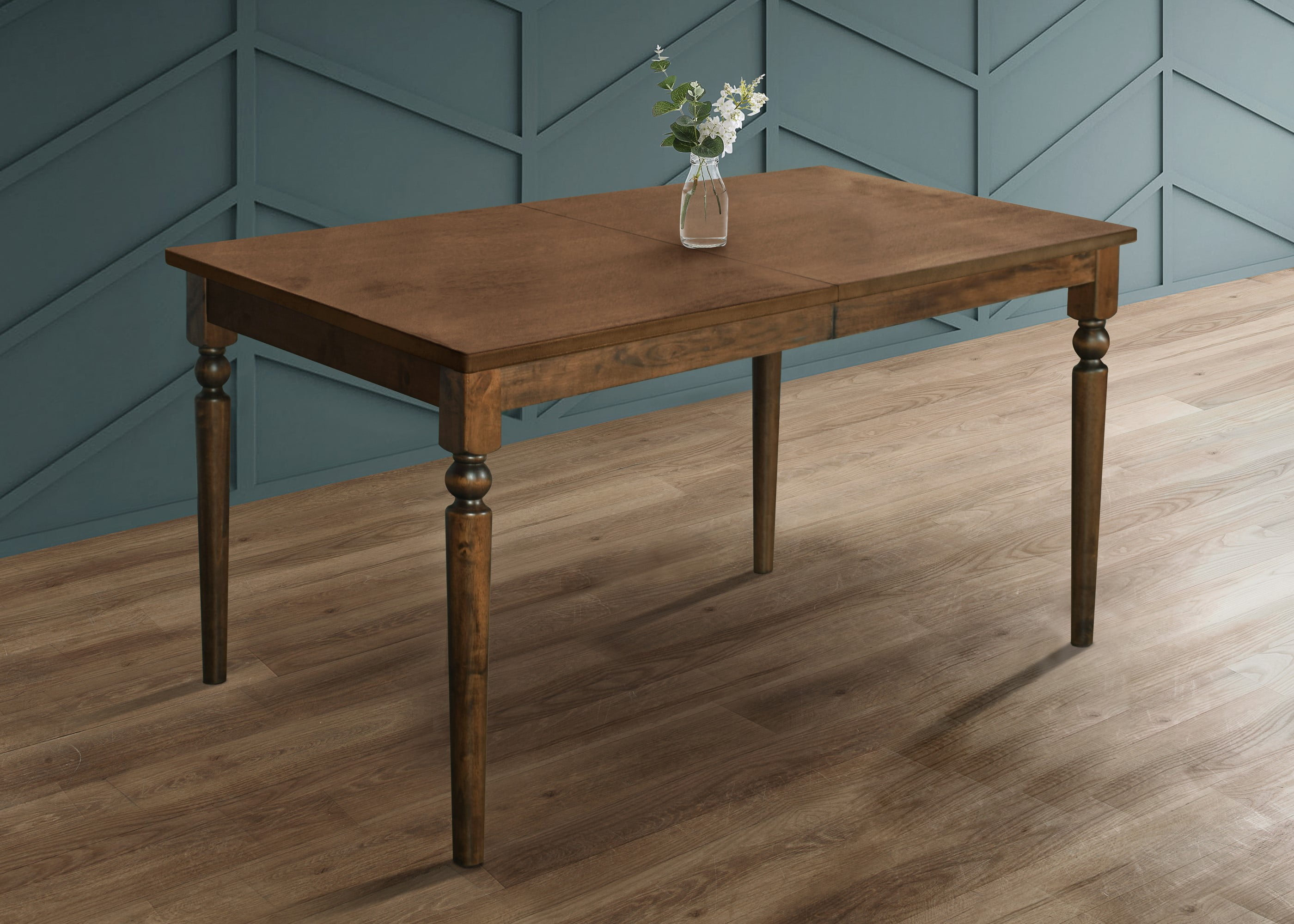 Home Design Beckley Brown Rectangular Dining Table, Wood, Spacious Tabletop, Elegant Modern Style, Durable Construction, Easy to Clean, Adult