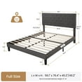 thumbnail image 7 of Sha Cerlin Grey Full Size Platform Bed Frame with Adjustable Tufted Headboard, 7 of 7