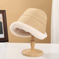 thumbnail image 1 of LinYooLi The New Plush Fisherman Hat Version Of Autumn And Winter Main Hat Thickens Warming Lei Feng Hat Pure Color Face Face Small Hat Girl, 1 of 8