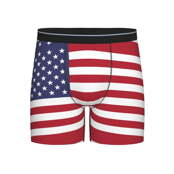 Men America Flag Boxer Briefs Moisture Wicking Funny Boxer Shorts