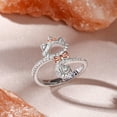 thumbnail image 2 of Blue Jewelry 0.9 Ct Round Cut Diamond Rings - 14K White Gold Plated Animal Rings - Birthday Gifts - Bypass Cat Shape Ring for Gift - Cute Kitty Cat Ring for Women's - Latest Design Jewelry, 2 of 8