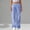 #0107-Dark Blue, variant on Womens High Waisted Pants, Solid Elastic Smocked Wide Leg Trousers, Casual Work Bottoms with Pockets, Travel Hiking Pants Gift