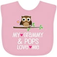 thumbnail image 3 of Inktastic Grammy and Pops Love Me Owl Girls Baby Bib, 3 of 4