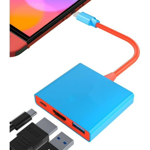 Portable Switch TV Adapter - 4K@60Hz HDMI/USB-C for Nintendo Switch
