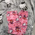 thumbnail image 2 of Pantalones de dormir de franela de felpa para hombres y mujeres, pantalones de dormir holgados de cintura alta con estampado de Hello Kitty y araña, 2 of 5