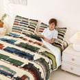 thumbnail image 3 of Castle Fairy Retro Realistic Vintage Steam Train Queen Sheet Sets 4 Pieces for Boys, Classic Locomotive Bed Set for Bedroom, Green Red, 3 of 6