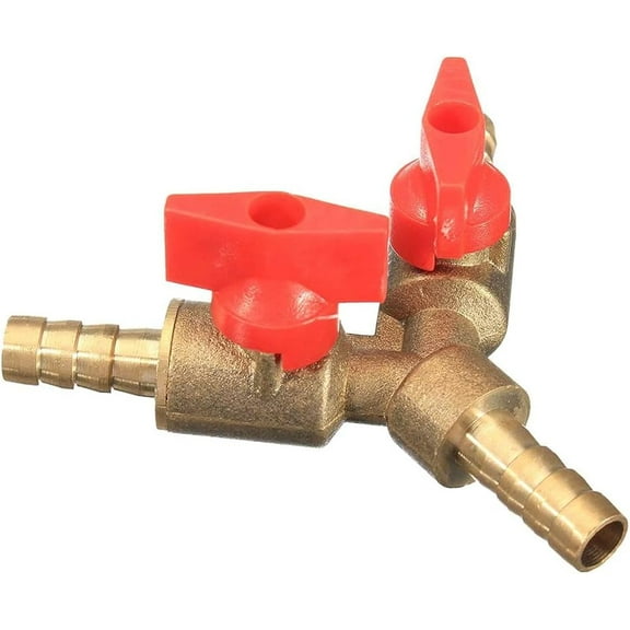 5/16" 8mm Brass Y 3-Way Shut Off Ball Valve Fitting Hose Barb,for Fuel Gas Clamp Tee