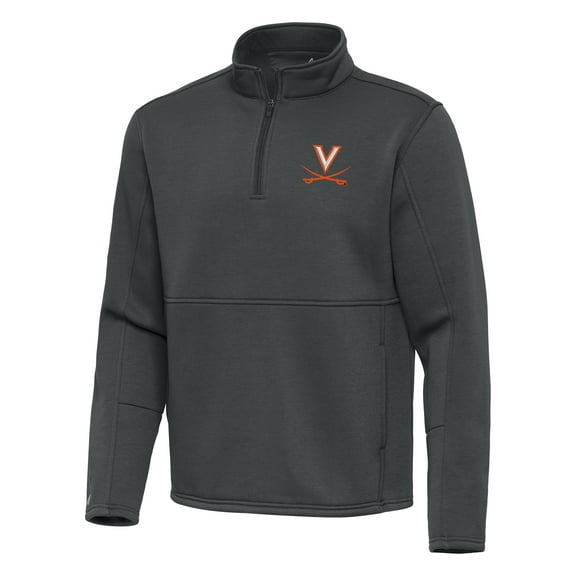 Men's Antigua Pewter Virginia Cavaliers Twist Quarter-Zip Pullover Jacket