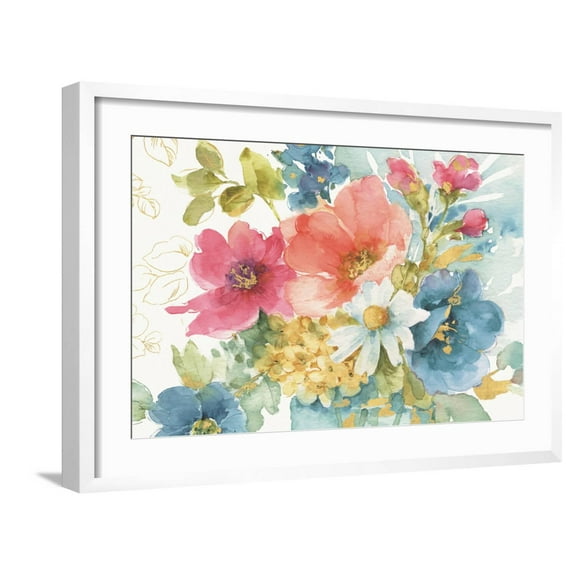 Art.com My Garden Bouquet I Art Print by Lisa Audit, White Frame Wall Art, 29" x 21"