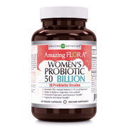 Amazing Flora Women's Probiotic 10 Best Probiotics Strains 50 Billion 60 Veggie Capsules Supplement | Supports Better Digestive & Gut Health | Non-GMO | Gluten Free | Suitable for Vegetarians