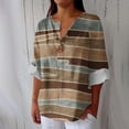 thumbnail image 2 of WZXFASHION T-shirt à Manches Longues Imprimé Rétro pour Femmes, Manches Trois-Quarts, Liquidation, 2 of 4