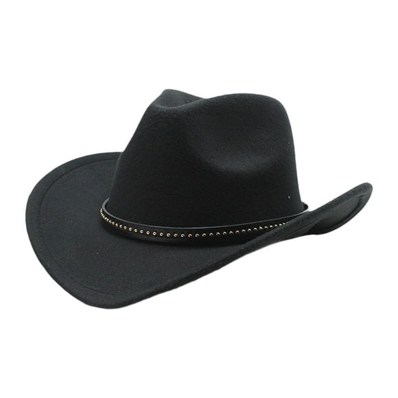 Sombrero de vaquero occidental sombrero de de estilo retro para festival festivo rol de rol Negro