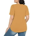 thumbnail image 4 of Annhoo Summer Womens Tops Pleated Front Shoet Sleeves Tunic Shirt Casual Solid Color Trendy Going out Vacation Blouse, 4 of 8