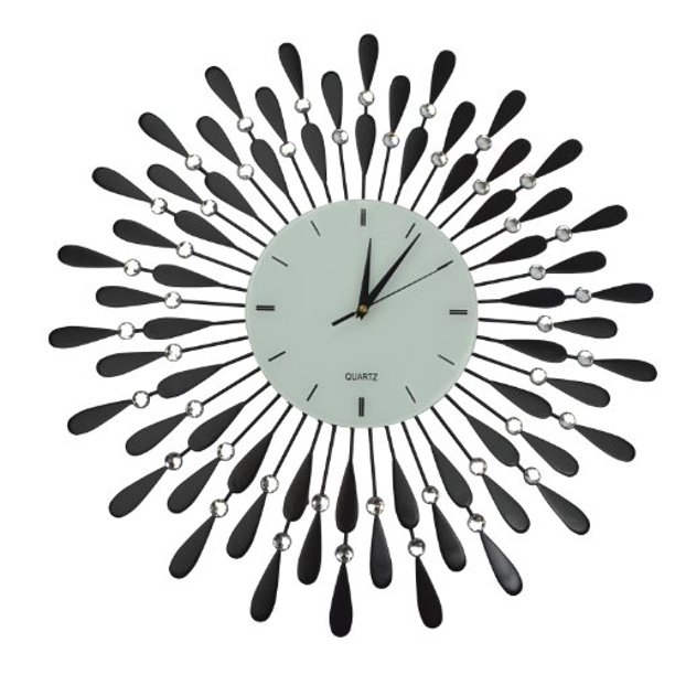 Lulu Decor 24 X 2 White Analog Round Wall Clock Blk Drop 54lb Walmart Com