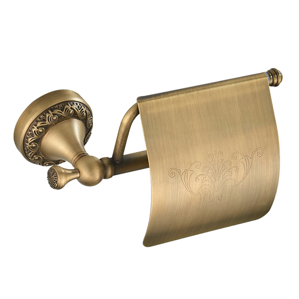 Wall Mounted Antique Brass Bathroom Accessory Set Towel Rack Toilet Roll Holder