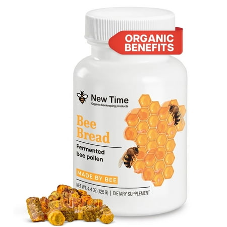 New Time Bee Bread, Organic Fermented Bee Pollen, 4.4 oz (125 g)