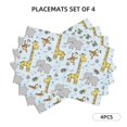 thumbnail image 2 of Placemats Set Of 4 / 6, Giraffe Monkey_A Placemats For Dining Table Indoor/Outdoors Heat Resistant Washable Placemats 18" X 12", 2 of 8