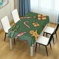 thumbnail image 4 of Yayeee Tablecloths 54" x 54" Rectangle Wrinkle Resistant Party Table Cover, Yellow Christmas Gingerbread, 4 of 8