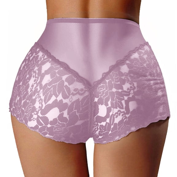 Panties for Women,Elegant Everyday Panties Lace Comfort Underwear Seamless Fit Soft Breathable Fabric All Day Wear,Womens Underwear,Purple,L