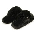 thumbnail image 5 of Hunter Women's Faux Fur Flatform Crossover Slide, Black,7 M US, 5 of 7