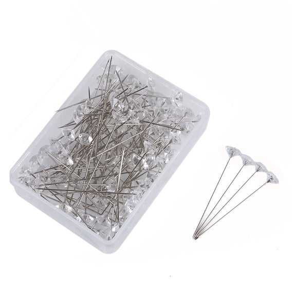 Clear Straight Pin Bouquet Pins Crystal Transparent Thumbtack Positioning Pin Flower Art Pin Wedding Bouqu