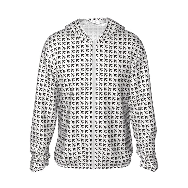 Fotbe Airplane Chaqueta con Protección Solar UPF 50+ para Hombre y Mujer, Camisa con Capucha y Bolsillos-Medium