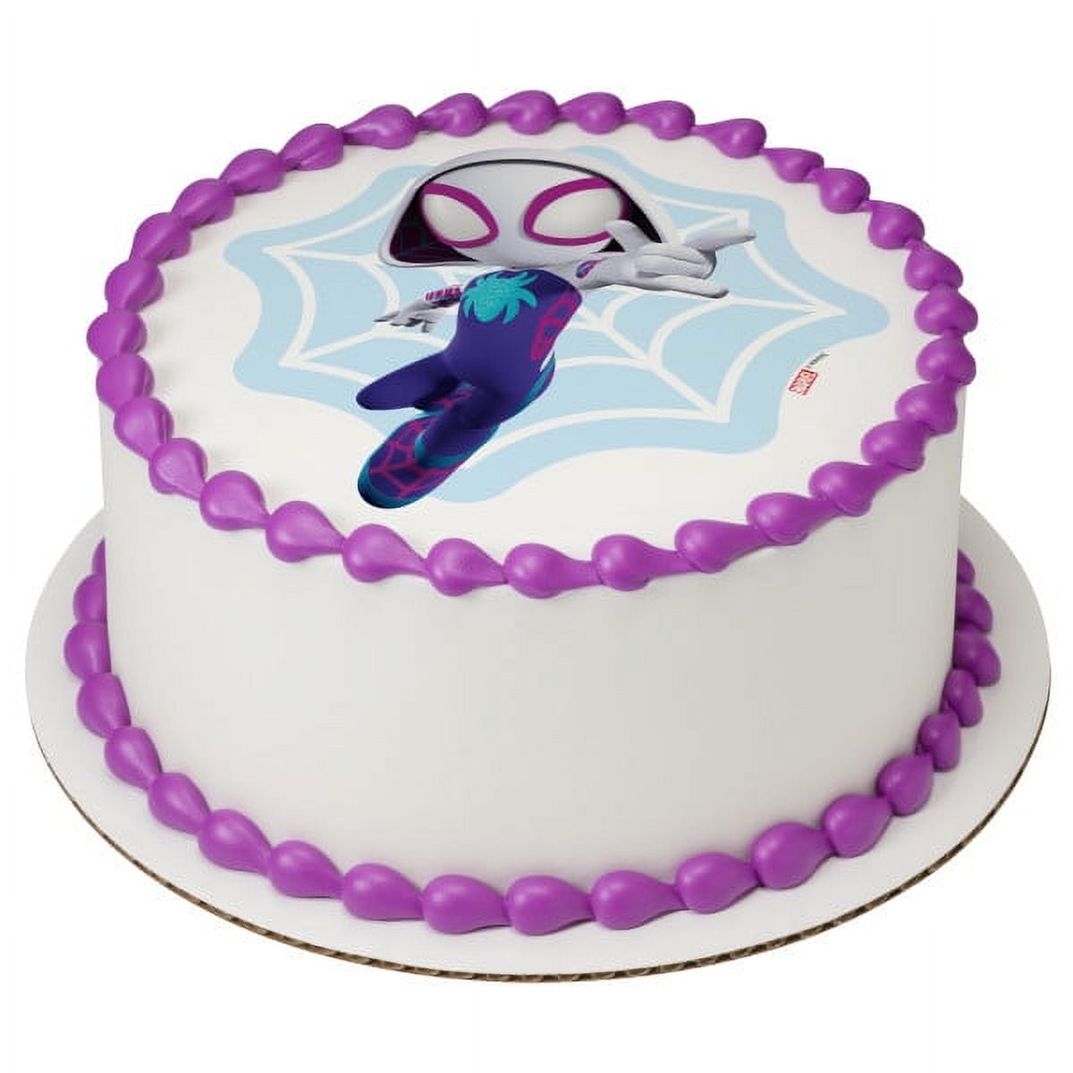 Spidey & Friends GHOST Spider Gwen 8" Round Edible Cake Topper ~ Can be used on 8", 9" or 10" Cakes