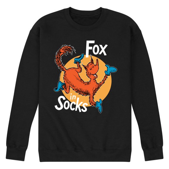 Dr. Seuss - Fox In Socks Jumping - Men's Crew Neck Fleece Pullover