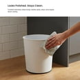 thumbnail image 5 of Home Zone Living 1.5 Gallon Round Open Top Wastebasket, Stainless Steel, Matte White and Matte Black, 2 Pack with Trash Bags, 5 of 7