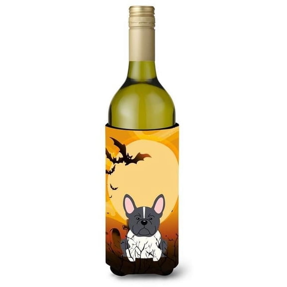 Halloween French Bulldog Black & White Wine Bottle Beverge Insulator Hugger