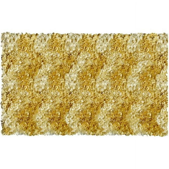 THE RUG MARKET02285B Shaggy Raggy Yellow Chevron Rug