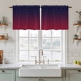 thumbnail image 2 of Black Red Ombre Tier Curtains, Modern Abstract Art Aesthetics Light Filtering Kitchen Curtains, 2Pcs Rod Pocket Half Window Treatments Panels for Sink Cafe Cabinet Camper 27.5x24 Inches, 2 of 9