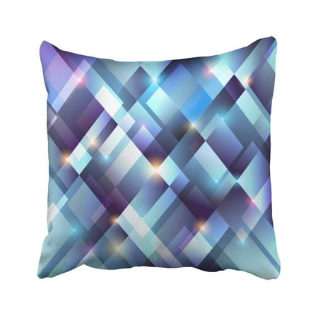 - ARTJIA Diamond Crystal Blue Glamour Jewel Gem Geometric Jewelry Luxury Graphic Pillowcase 18x18 inch