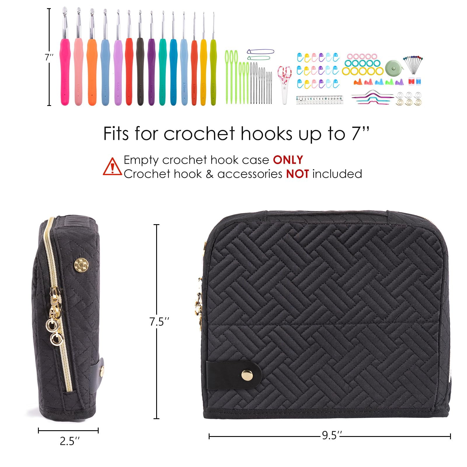 Empty Crochet Hook Case - Crochet Hook Organizer Case Stand Up (Upgraded) -Corchet Organizer - for Crochet Accessories