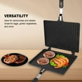 thumbnail image 3 of Stovetop Grill Panini Maker Pan, Hand  Toaster Grill Detachable Black Wide Application Simply To Use Double Sided  for Home Kitchen, 3 of 7