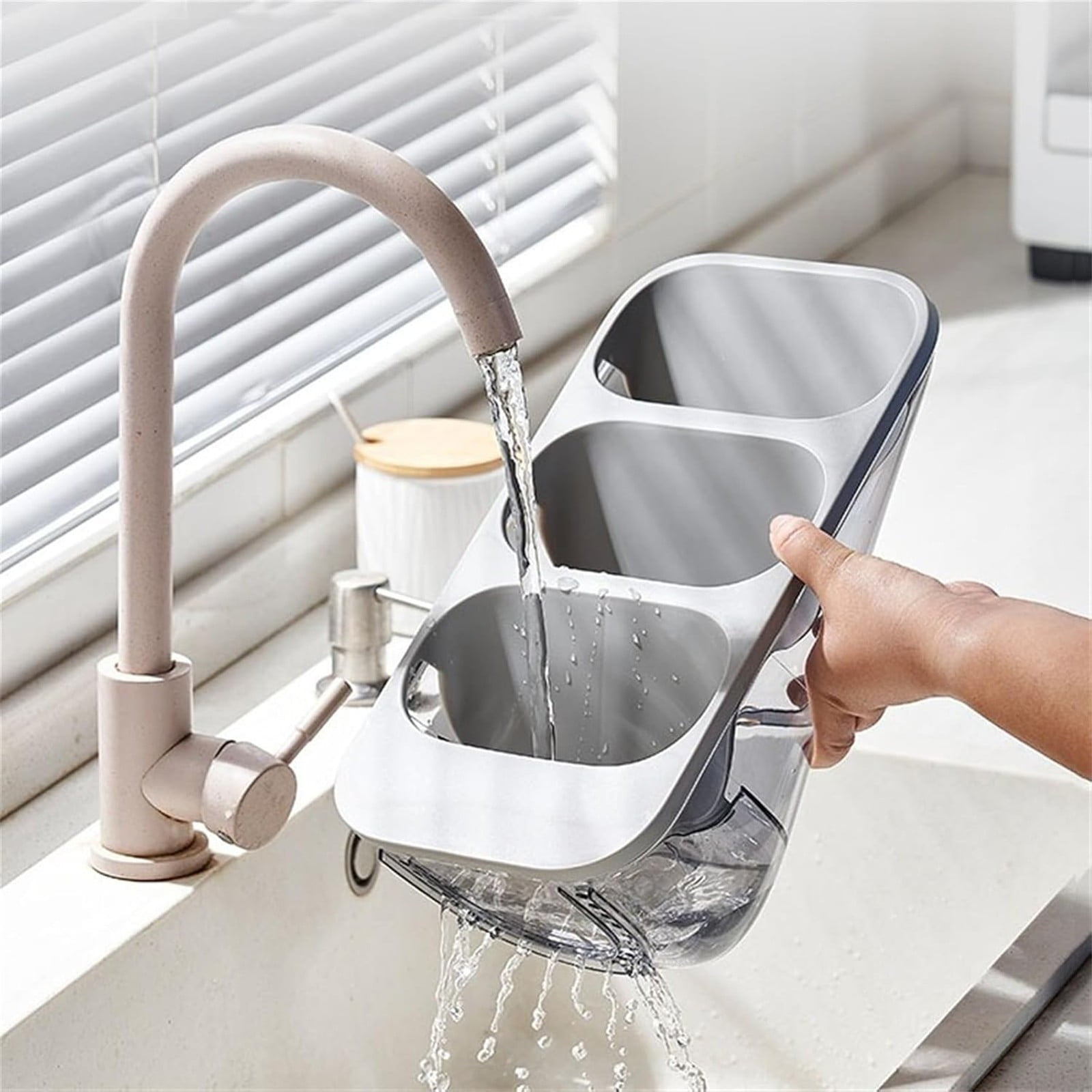 Cutlery Holder Stand 3 Format Vertical Utensil Holders Kitchen Utensil Organizer For Countertop Cutlery Drainer Caddy Spoon Chopsticks Fork Holder Kitchen Utensil Holder,Storage Rack