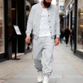 thumbnail image 6 of Men’s Two Piece Tracksuit Set Casual Bomber Jacket and Jogger Pants with Striped Print Athletic Style Outfit, 6 of 6